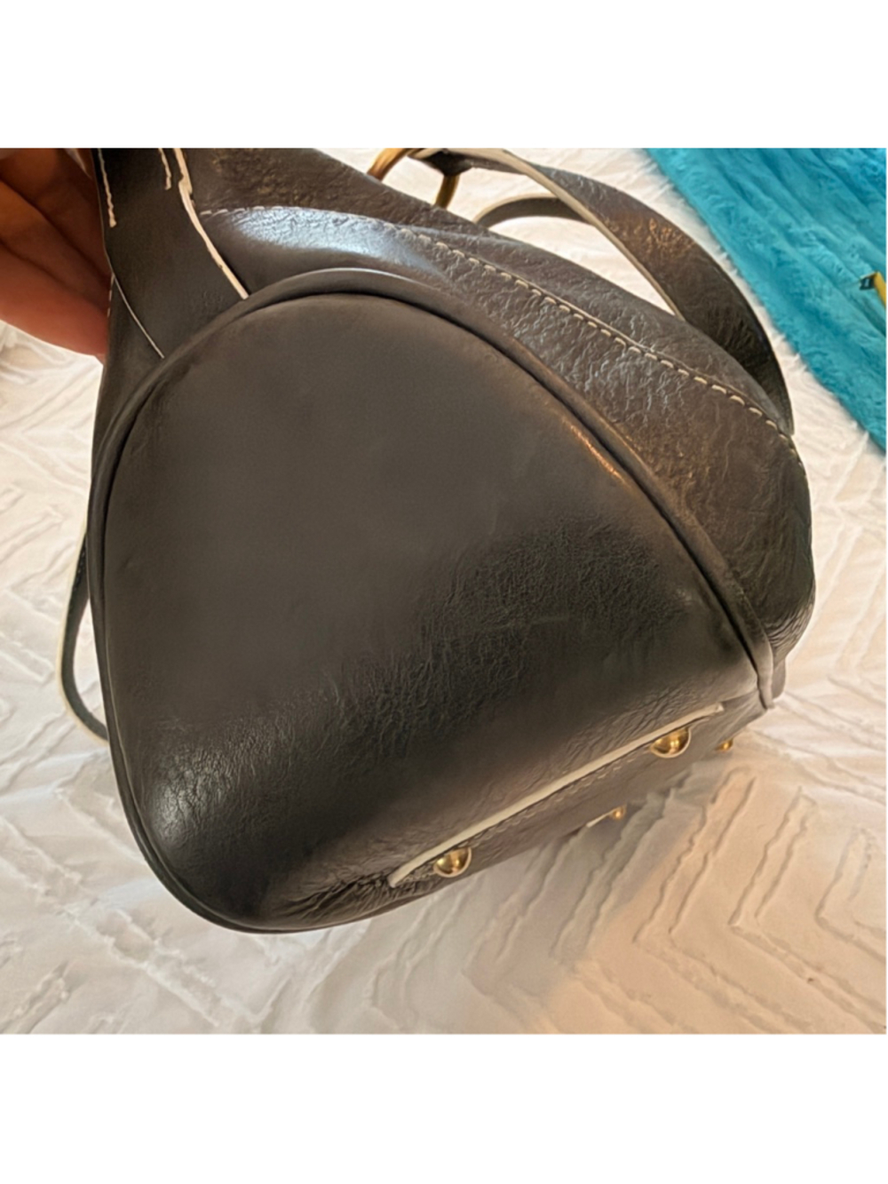 Dooney & Bourke Florentine Shopper Tote Gray Leather Shoulder Bag Tassels - Picture 7 of 17